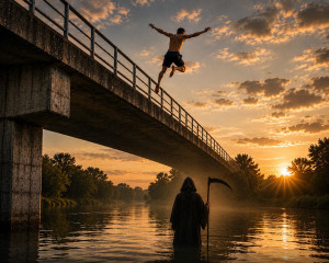 Ein Sprung von der Brücke kann tödlich sein.